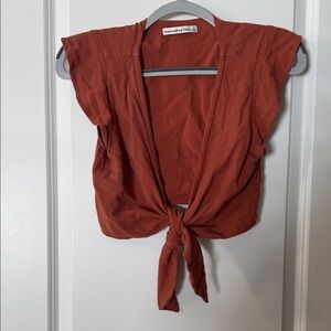 Terracotta Tie-Front Crop Top